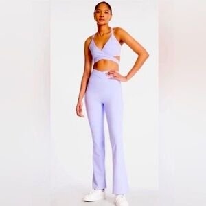 Bandier Le Ore Luna Wrap Flare Legging  Lavender Small S NWT $140